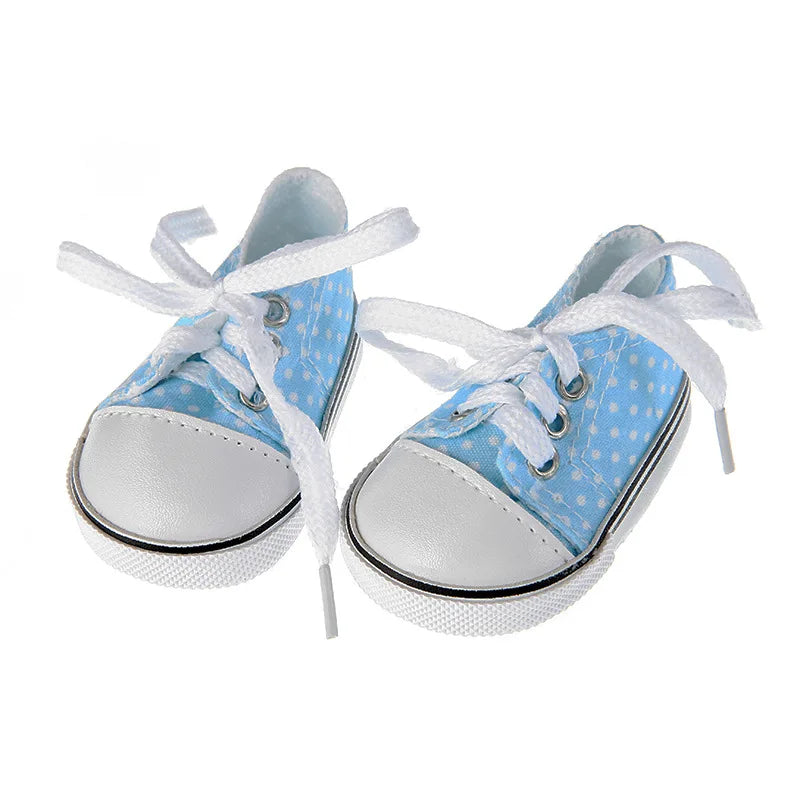 7cm Sneakers Fits 18Inch American Girl Doll, 17inch 43cm Baby Doll Shoes, 45cm Our Generation Girl Doll Accessories
