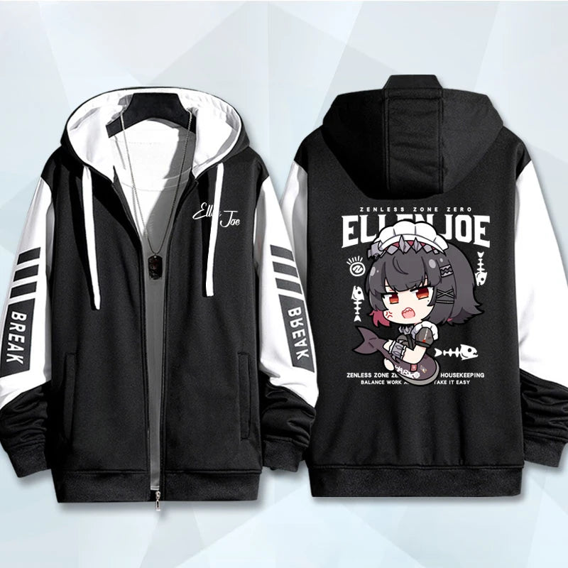 Anime Zenless Zone Zero Zip Up Women/Men Hoodie Sweatshirt ZZZ ZZZERO Ellen Joe Cosplay Zipper Hooded Jacket Outwear