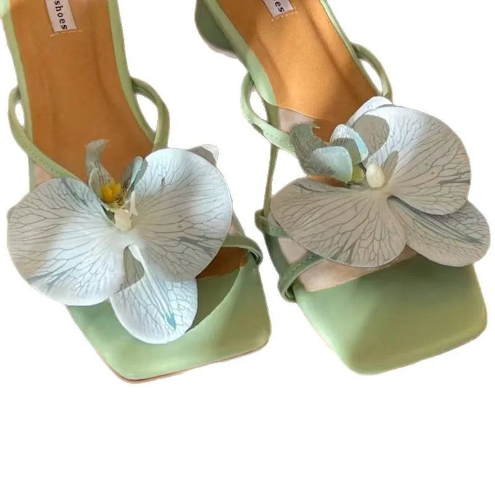 1Pair Thai Fairy Butterfly Flower Shoe Buckles Phalaenopsis Shoe Flower Sandals Sweet Butterfly Orchid Shoe Accessory Shoe Clips