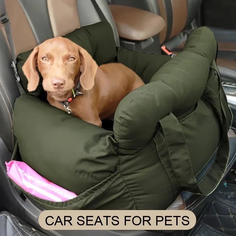 Dog Car Seat for Small Dogs Cats Washable Non-Slip Pet Booster Bed with Safety Belt Car Travel Accessories