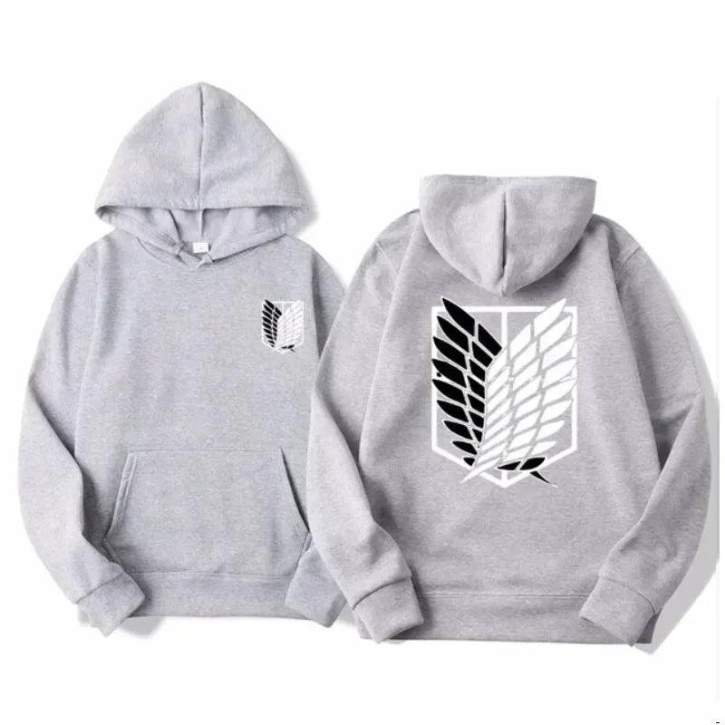 Anime Attack on Titan Printed Men's Hoodie Street Fashion Adult Men and Women Warm Pullover Sweatshirt Harajuku Clothes