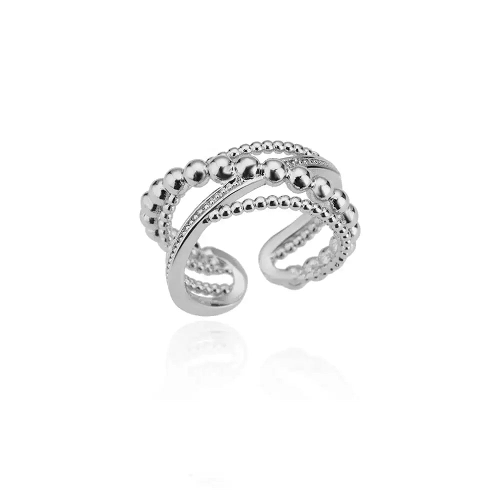 Zircon Double Star Rings For Women Gold Color Stainless Steel Opening Stars Finger Ring Wedding Party Aesthetic Jewelry Gift