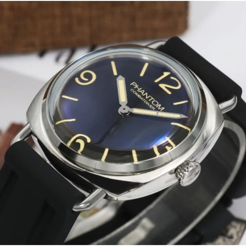Homage Military Watches for Seiko Vh31 Sterile Dial Super Luminous 100M Waterproof Dome Len Vintage Men's Quartz Wristwatches