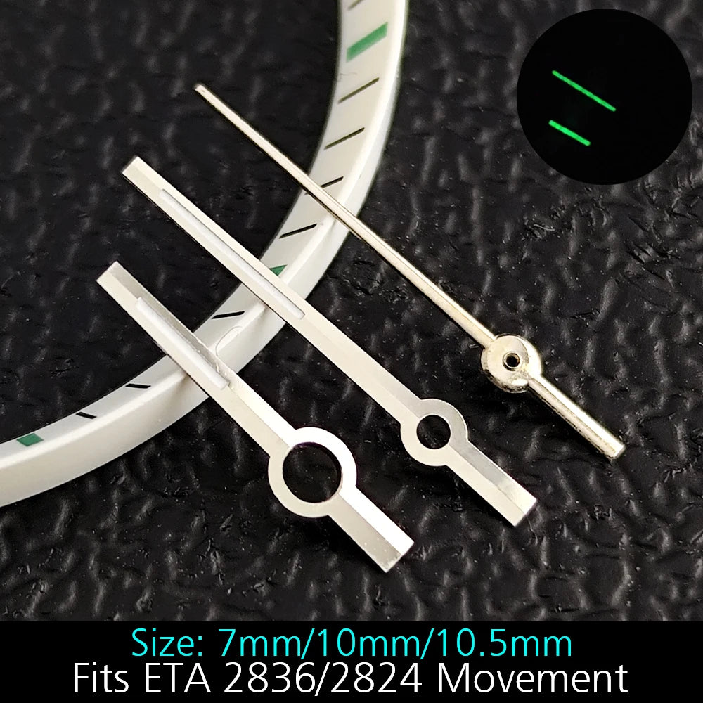 High Quality ETA-Series Hands Green Super Luminous Fits ETA 2824 2892 2836 2834 Movement Watch Accessories Watches For Men