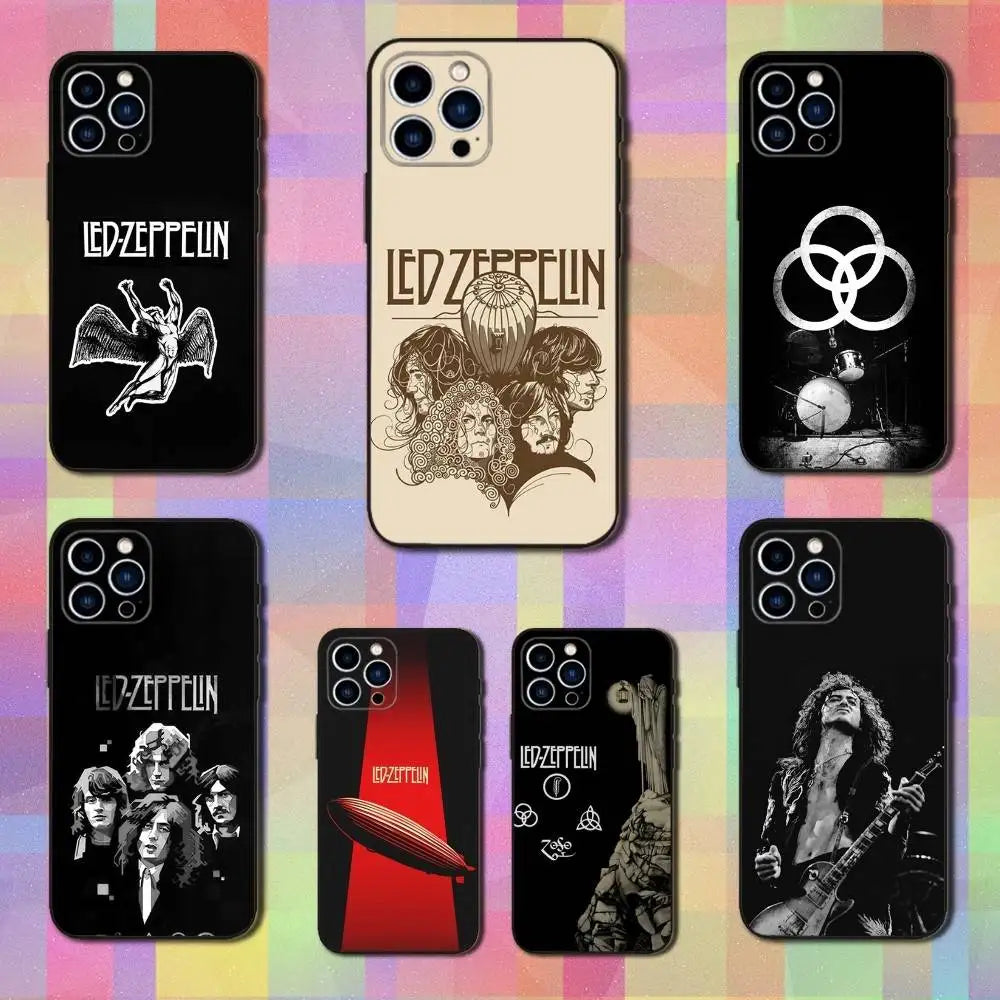 Hot L-Led Z-Zeppelins Band Phone Case For iPhone 16,15,14,13,12,11 Plus,Pro Max,XS,X,XR,SE,Mini,8,7,Soft Silicone Black Cover