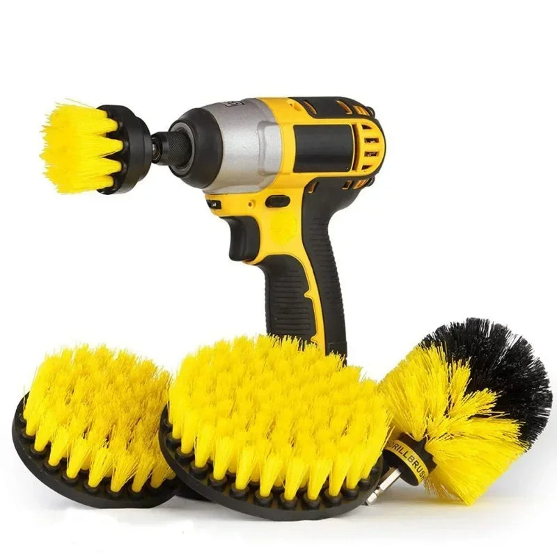 Electric Scrubber Brush Drill Brush Kit Power Drills Scrubber Brush For Carpet Glass Car Tires Nylon Brushes 2/3.5/4/5''
