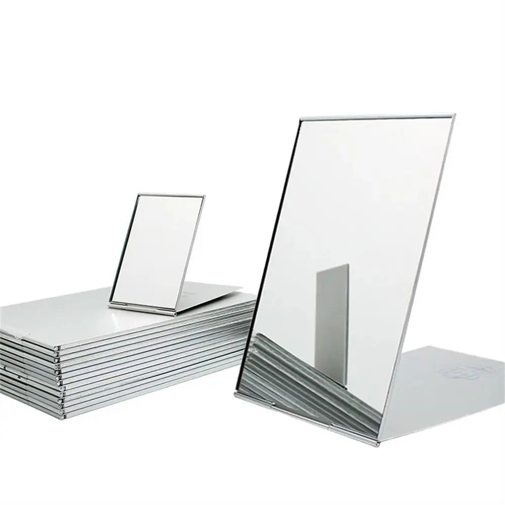 Aluminum Folding Mirror Pocket Mini Portable Makeup Mirrors Travel Hand Small Mirror Vanity Foldable Compact Cosmetics Tools