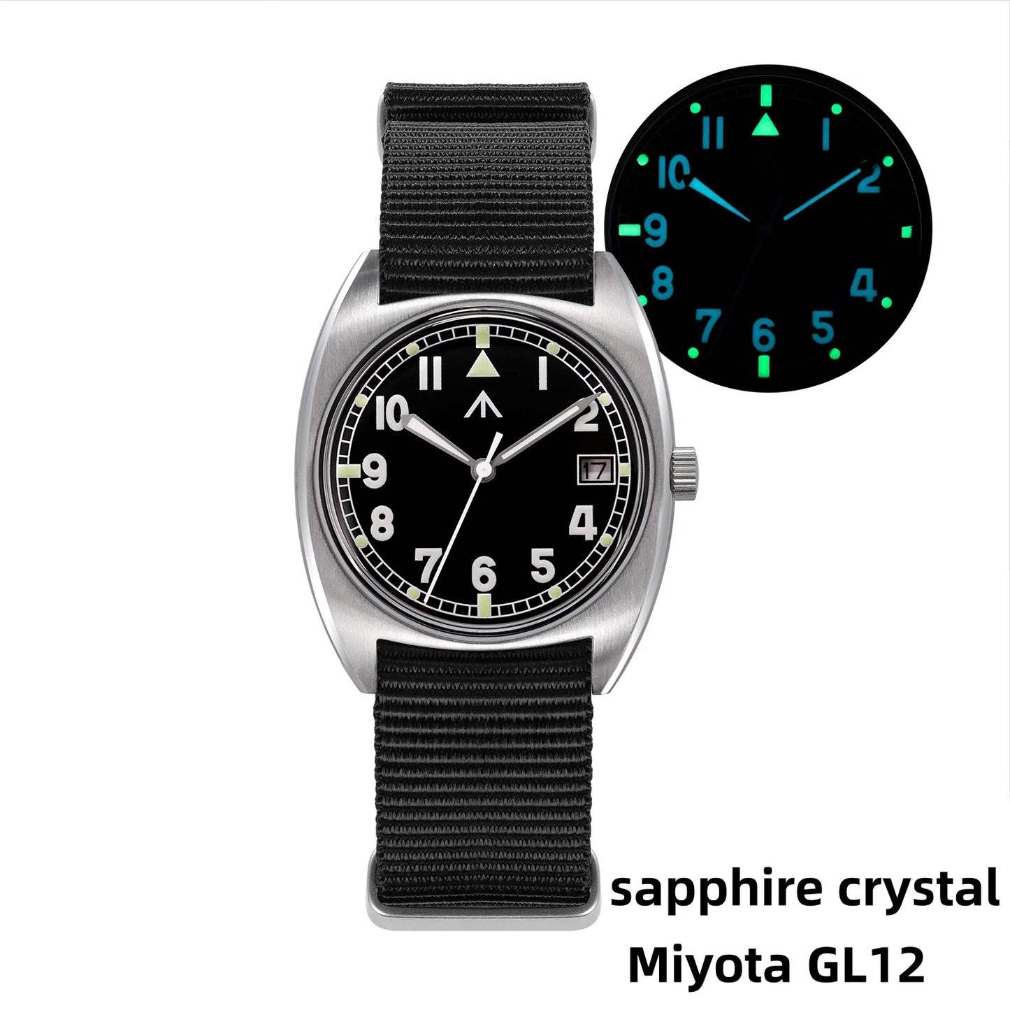Militado ML17 Watch Miyota Super 2035/ GL12 Quartz Movement Watch  C3 And BGW9 Luminova 100m Waterproof Stainless Steel Watches