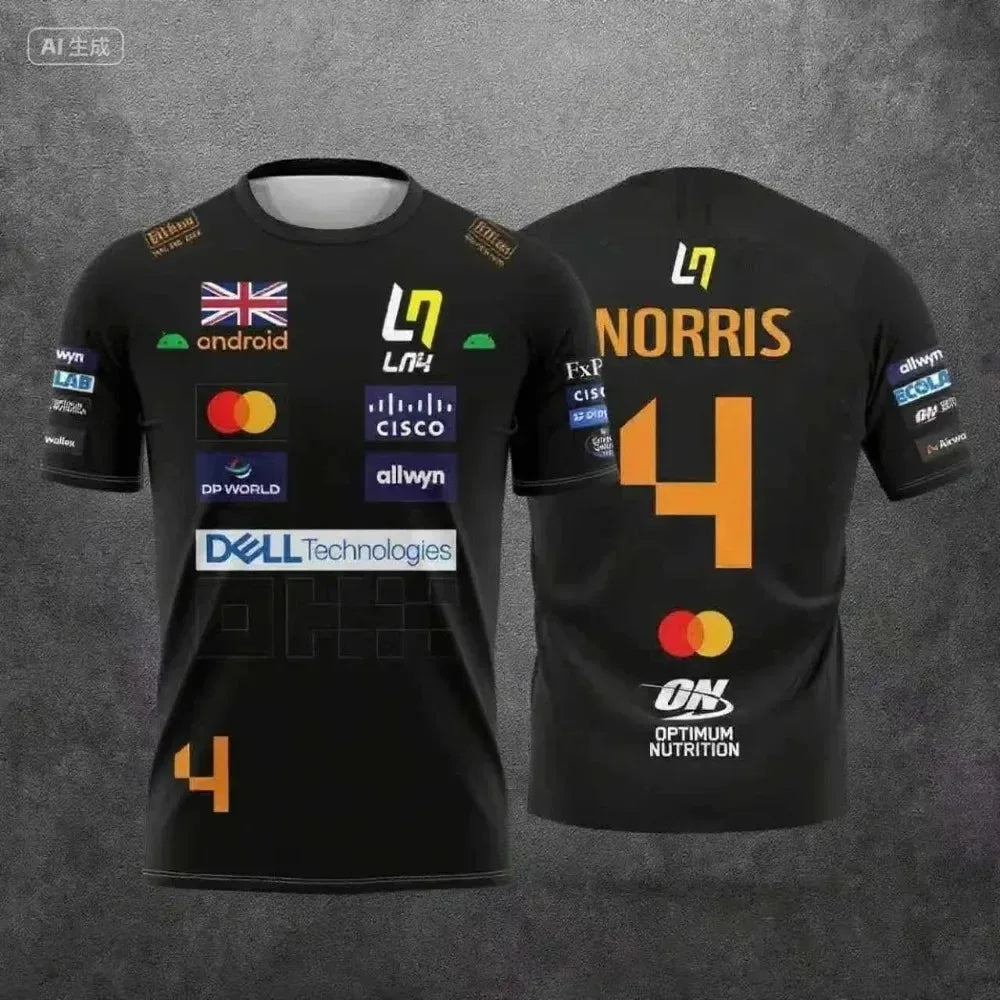 McLaren Team Lando Norris No.4 & No.81 Race Suit Style 2026 Quick-Dry Sports T-Shirt Breathable Comfort F1 Fan Exclusive Design