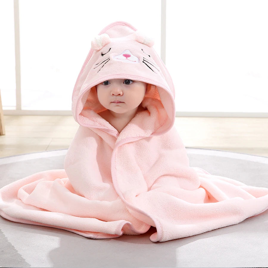 1 Piece of Multifunctional Absorbent Baby Bath Towel, Suitable for Infants and Toddlers Aged 0-2, Soft and Comfortable, with Cute Animal Cartoon Design, Machine Washable, Skin-Friendly and Soft, Baby Bath Towel, Gift for Your