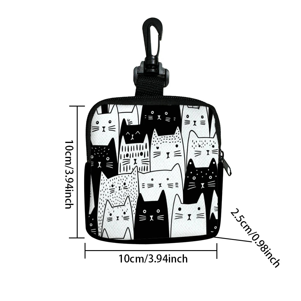 1pc Chic Cat Pattern Large Capacity Coin Wallet, Digital Printed Mini Coin Purse Storage Bag Earphone Bag Friends Gift Pouch