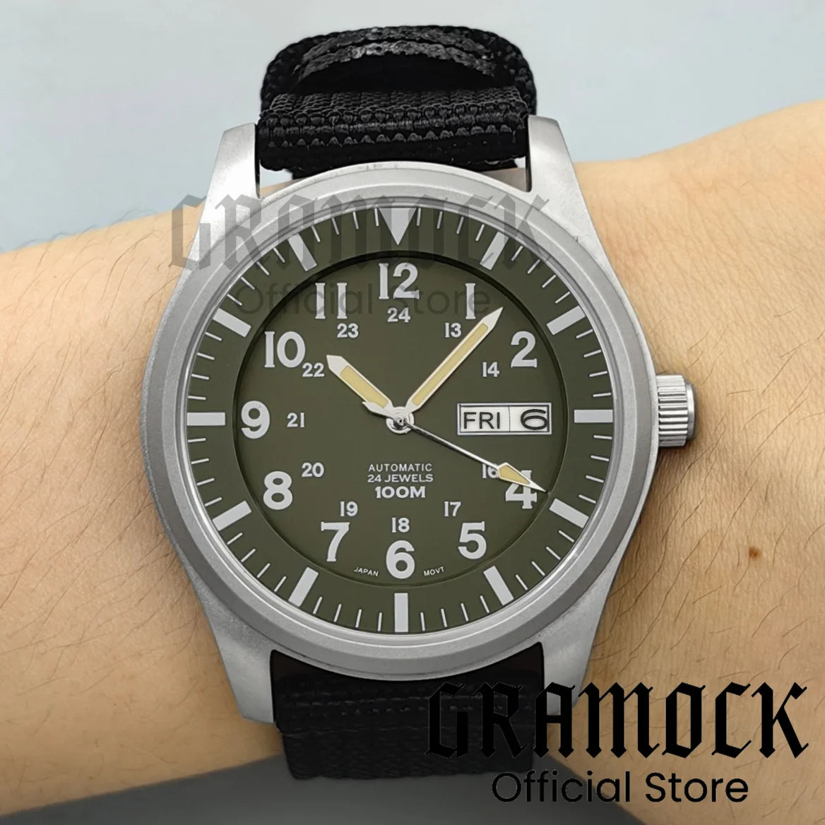 Gramock 42MM Men's Fashion NH36A Mechanical Sports Watches Black Dial Luminous Sapphire Glass Men Watch Waterproof Reloj Hombre