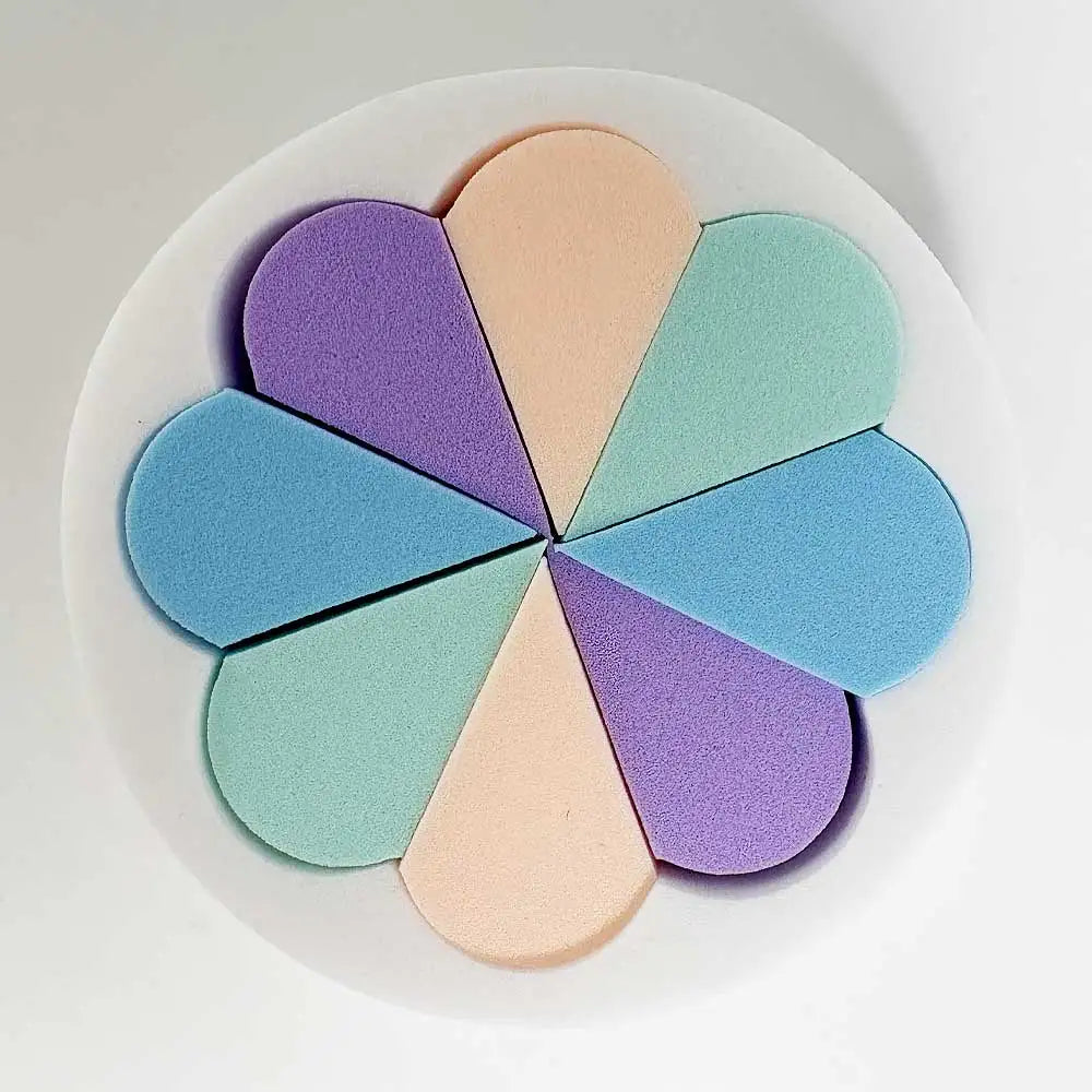 8Pcs Petal Makeup Sponges - Random Color for Foundation/Concealer | Soft Reusable Hypoallergenic Cosmetic Tools