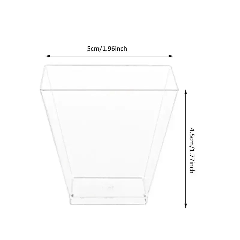 Mini Square Plastic Dessert Cups 40oz 20oz Clear Reusable Party Tableware for Mousse Pudding Yogurt Catering Events