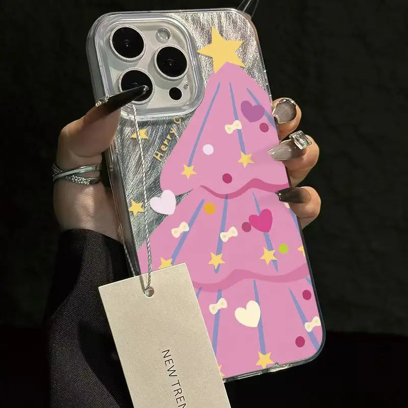 Christmas Tree Phone Case for iPhone 17 Pro 16 16e 15 14 13 12 11 Pro Max iphone Air Shockproof Bumper Cover Funda