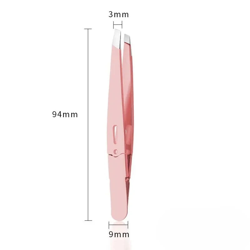 Colorful Slanted Eyebrow Tweezers Premium Stainless Steel for Fine Hair Pulling, Professional Beauty & Makeup Removal Tools