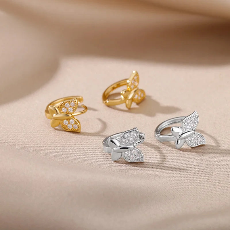 Butterfly Earrings For Women Girls Modern Gold Color Stainless Steel Earrings 2026 Trend New in Wedding Aesthetic Jewelry Femme