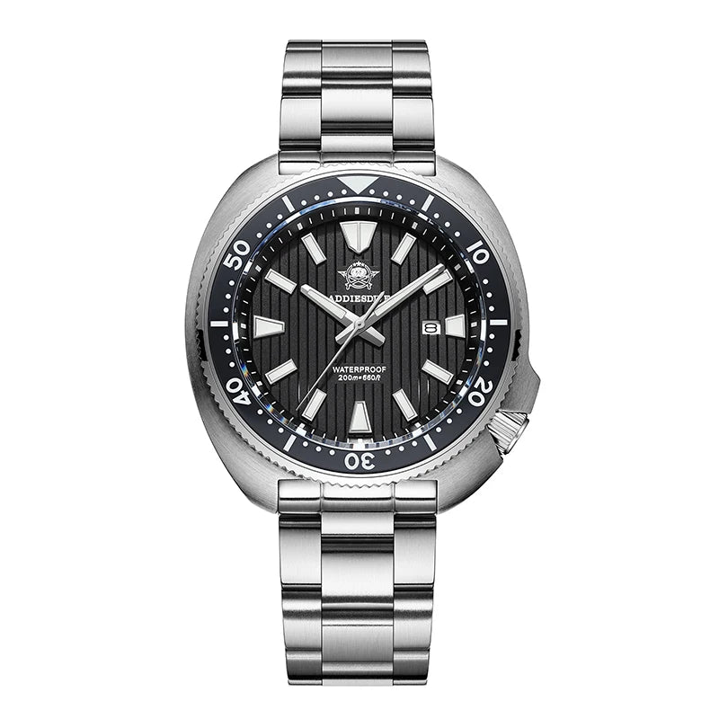 ADDIESDIVE Japan 2115 Sapphire Crystal Men's Watch Waterproof Stainless Steel Quartz Watches Ceramic Bezel Super Luminous Clock