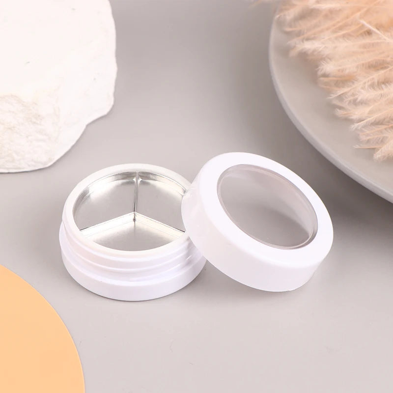 Empty Eye Shadow Case Makeup Palette Box Plastic Skylight Clear Lid Aluminum Pan Round Creamy Concealer Container