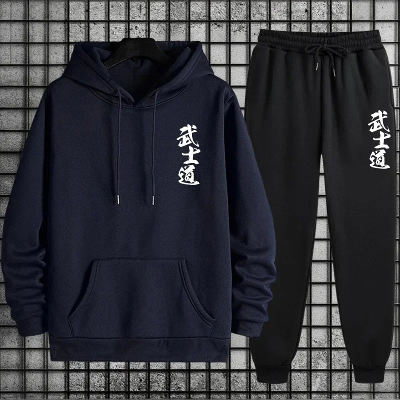 2026 New Arrival Men's Sportswear Hoodie + Pants Urban Casual Sport Jogging Suit Autumn Winter Male Fashion Sweatshirt Tracksuit
