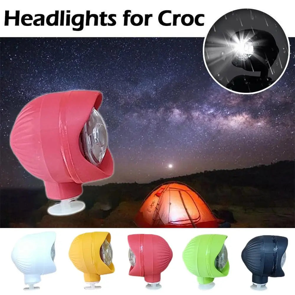 2pcs LED Headlights for Crocs Shoe Light Up Charm with 3 Light Modes Flashlight Lights Adults Kids Night Runners