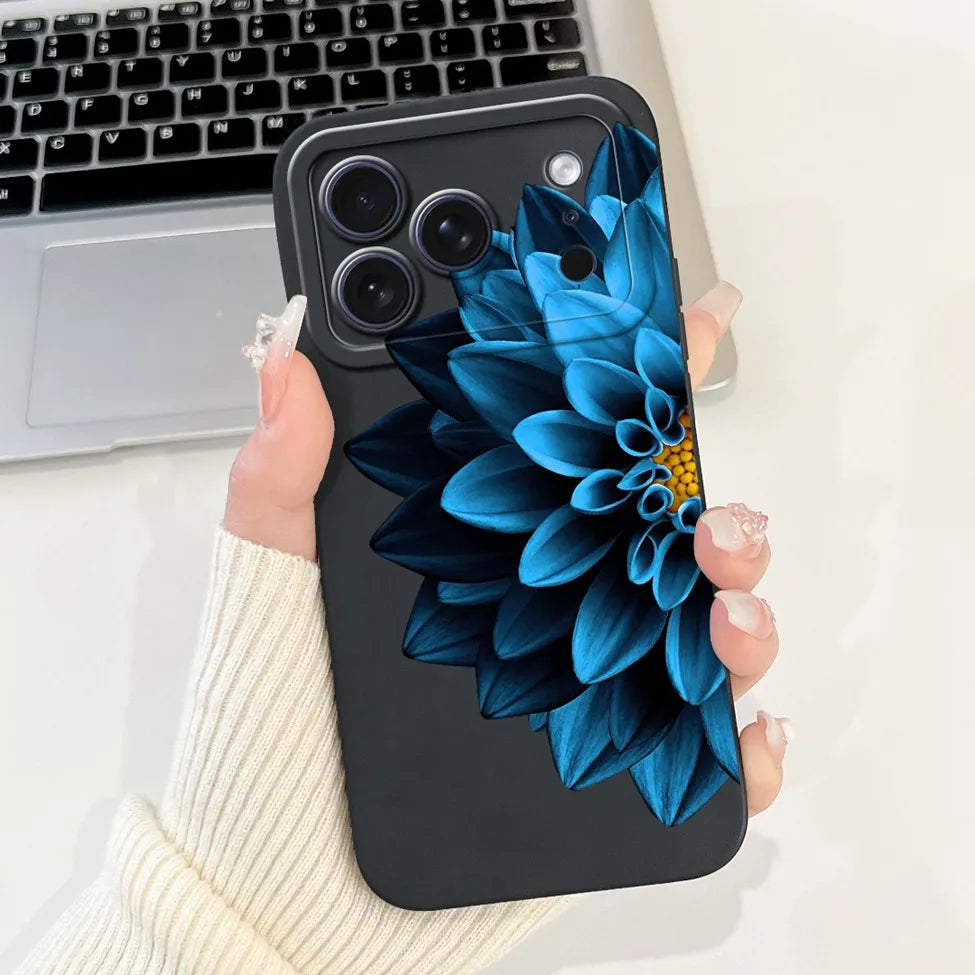 For iPhone 17 Pro Case Silicone Luxury Flowers Cute Kawaii Funny Painted Cover For iP 17 Pro Phone Case A3256 A3522 A3523 A3524