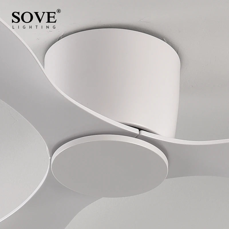 SOVE Modern White Low Floor BLDC Motor 30W Ceiling Fans With Remote Control Simple Ceiling Fan Without Light Home Fan 220V