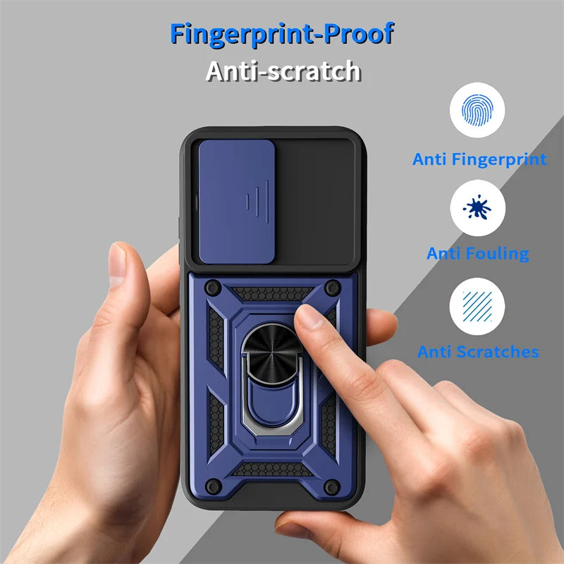 Armor Funda For OPPO A6 Pro 5G Case Slide Lens Protect Car Magnetic Holder Ring Phone Case For Oppo A 6 Pro A6Pro 4G Back Cover