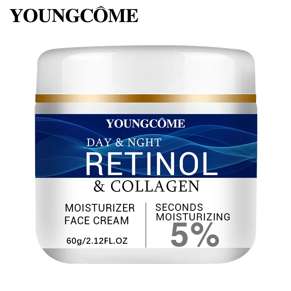 YOUNGCOME Collagen Retinol Hyaluronic Acid Facial Cream Anti Aging Firming Lifting Fade Fine Lines Whitening Moisturizing