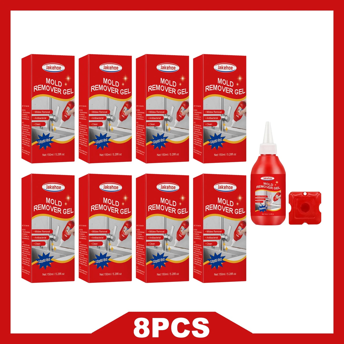 JAKEHOE Household Mold Remover Gel Deeply Clean Mildew Remove Mildew Stains Odors Mold Cleaning Gel for Wall Tiles Window Gaps