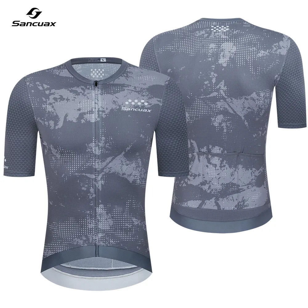 Men Cycling Jersey Sancuax Summer Cycling Racing Tops Short Sleeves Road Bike Cycling Jersey Breathable Quick Dry Cycling Shirts