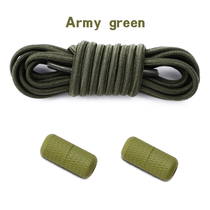 17 colors Round Elastic Laces without ties Metal Buckle Shoelace Sneakers Quick shoelaces Shoe Accessories 1Pair/2Pair