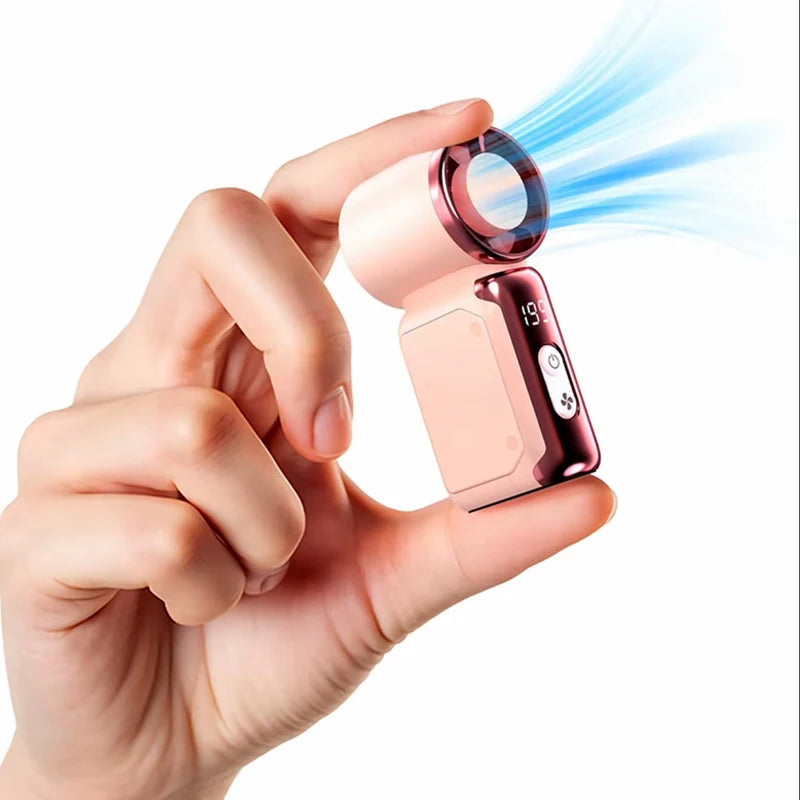 Portable handheld small fan, pocket portable fan, USB charging mini bladeless electric fan, suitable for outdoor and travel use