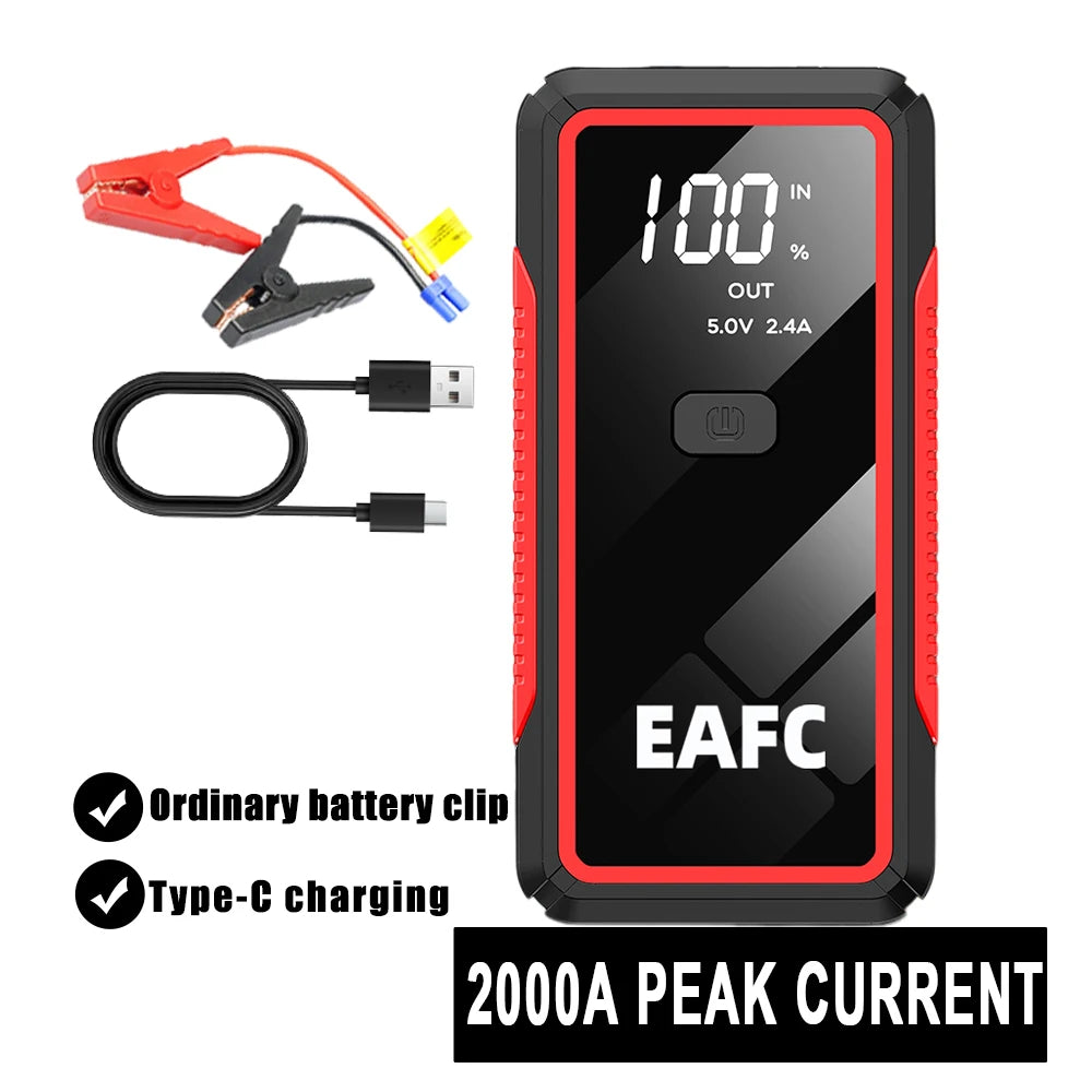 EAFC Portable Car Battery Starter 1000A/ 2000A /4000A JumpStarter Device12V Car Power Bank Booster Buster LED Emergency Light