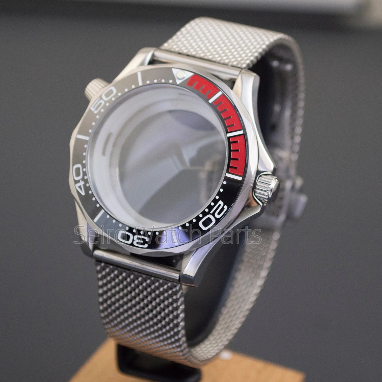 NH35 Case Dial Mesh Strap Bracelet for Seamaster 300 Watches Men Stainless Steel 10ATM Waterproof 41mm Case fit NH35/36 Movement