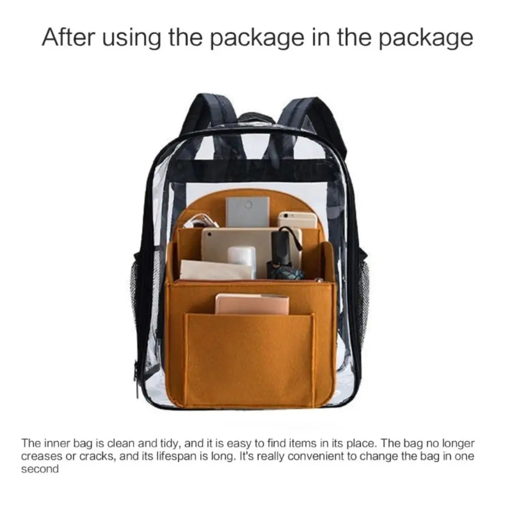 Makeup Organizer Felt Insert Bag for Interior Travel Bag Portable Bag Cosmetic Bags Fit Various Women Backpack Bags