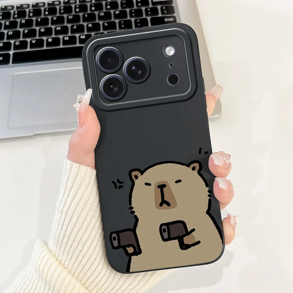 For iPhone 17 Pro Case Silicone Luxury Flowers Cute Kawaii Funny Painted Cover For iP 17 Pro Phone Case A3256 A3522 A3523 A3524