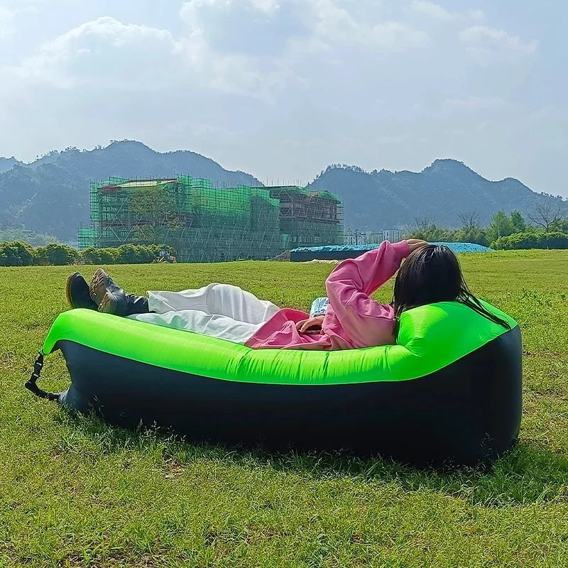 NNEOBA Trend Outdoor Products Fast Infaltable Air Sofa Bed Good Quality Sleeping Bag Inflatable Air Bag Lazy bag Beach Sofa 240*70cm