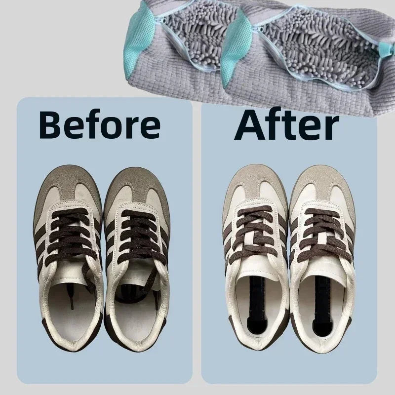 Reusable Plastic Shoe Laundry Bag - Sneaker Cleaning Kit, Ideal for Home Storage and Travel，round for Sneakers and Shoes