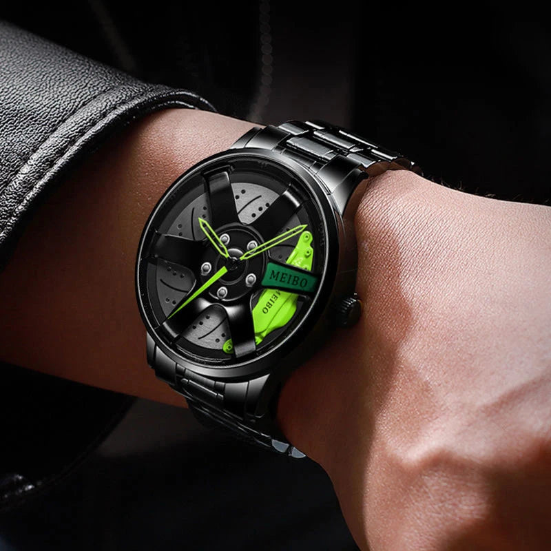 Top Watch Brand Car Wheel Rim Hub Watches Men Super Car Rim Hub Men Watch Stainless Steel Wholesale Watch For Car GTR