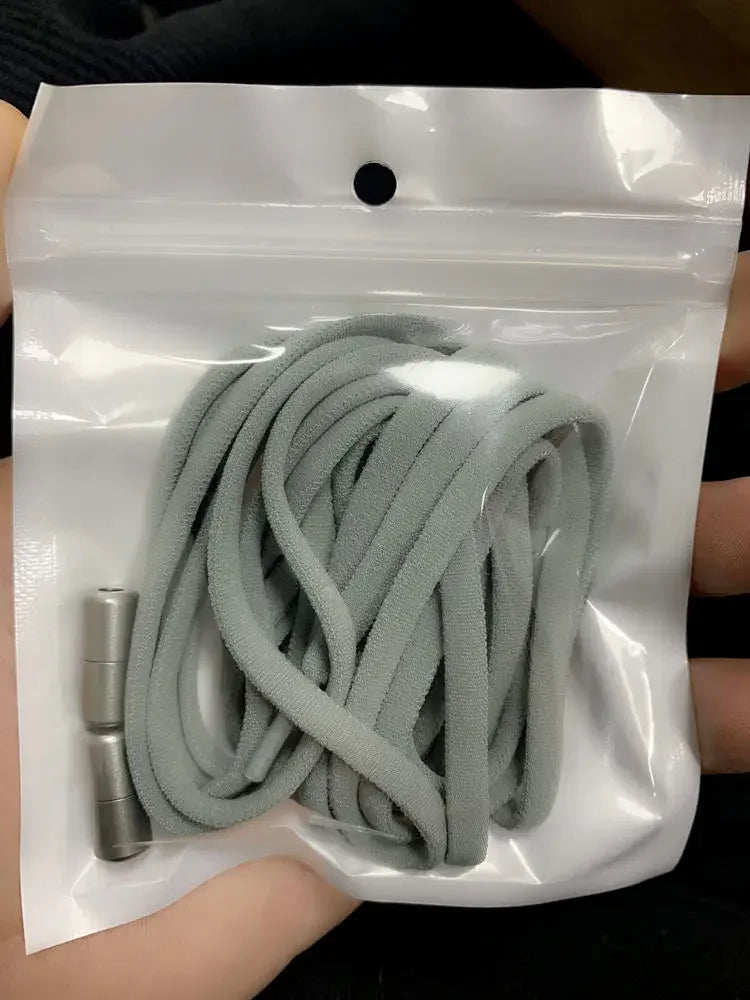 No Tie Elastic Stretchy Shoelaces Capsule Metal Lock, Tieless for Sneakers Shoe Accessories, Adjustable Durable One Size Fit All