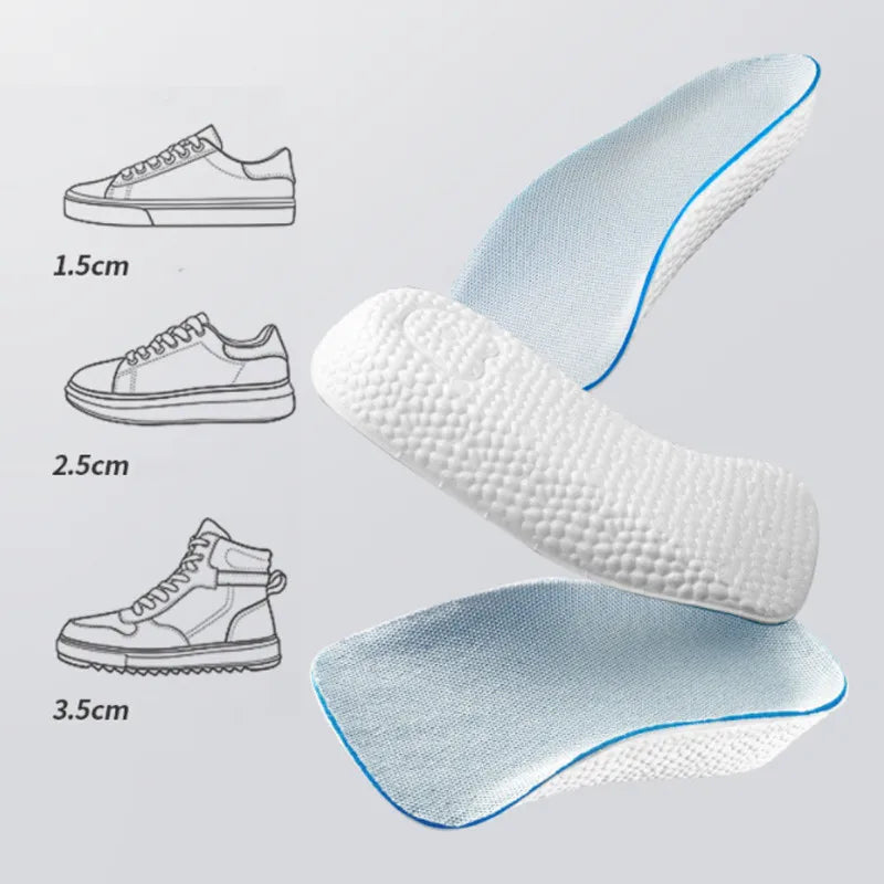 Height Increase Insoles Men Women Shoes Flat Feet Arch Support Orthopedic Insoles Sneakers Heel Lift Memory Foam Soft Shoe Pads