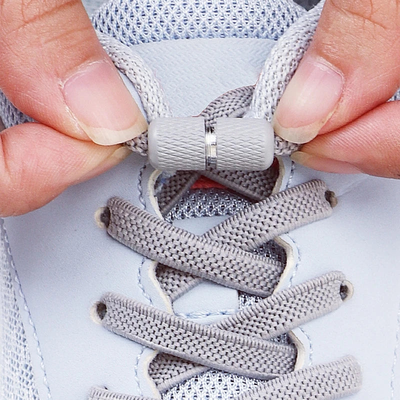 Metal Capsule Buckle Shoelaces without ties Sneaker Flats Elastic Laces Kids Adult Quick Lace On/Off Shoelace 1Pair/2Pair