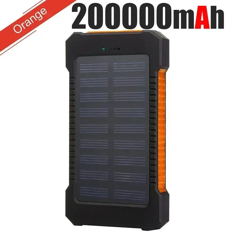 OnePlus 200000mAh Solar Power Bank Portable Large Capacity Charger Compatible USB-A And USB-C With Flashlight For IPhone Huawei