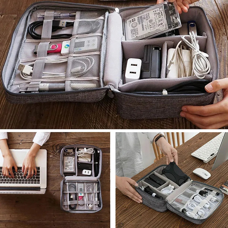 Cable Storage Bag Digital Electronic Organizer Portable USB Data Line Charger Plug Storage Bag Waterproof Travel Cable Organizer