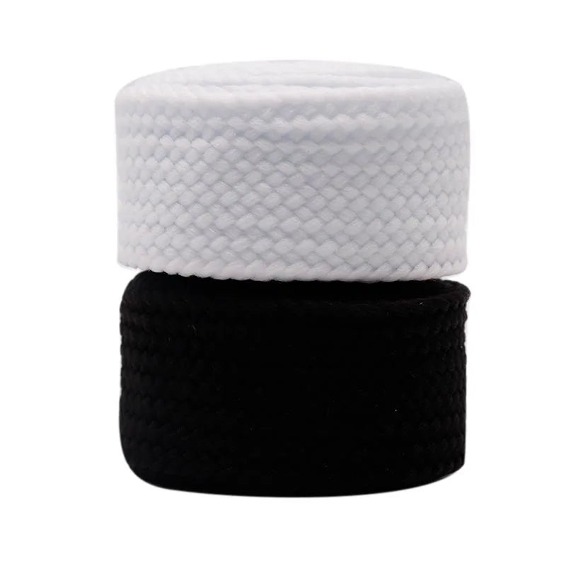 Coolstring 4cm Wide Black White Solid Color Fat Flat Shoelaces High Quality Hoodie Drawstring Waist Laces Kids Adults Sneakers