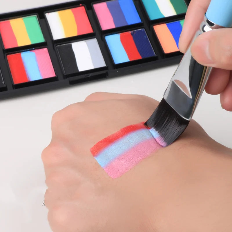 7/10/17 Pcs Multi-functional Face Body Paint Brushes High Quality Sky Blue Artist Watercolor Painting Makeup Tool Make Up Brush