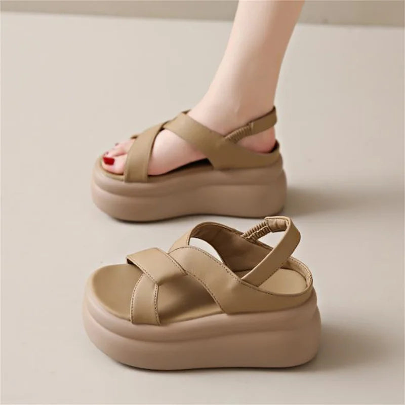 Size 33-40 Shoes for Women Summer Fashion Women Retro Beach Sandals Round Toe Comfortable Casual Shoes Platform Sandals