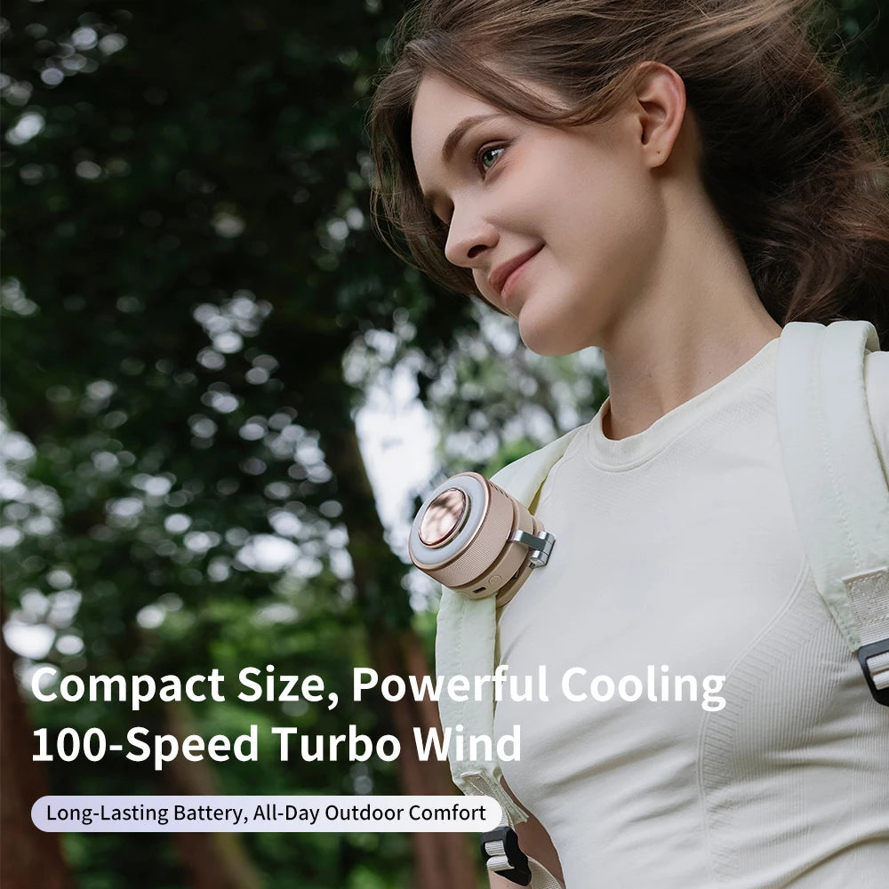 Portable Fan Mini Fan For Home Outdoor USB Rechargeable Magnetic Lamp Fan Rotating Collar Clamped Bladeless Bracket Fan