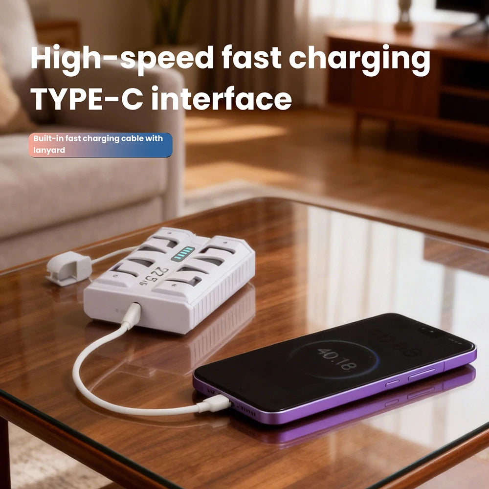 DIY Kit for 2x 21700 Battery Case 22.5W Fast Charging Power Bank Case One-Click Battery Swap Dual Mode Support for Low Current